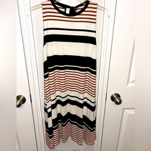NWT  LOFT a-line striped dress- sleeveless-‎ sz Medium